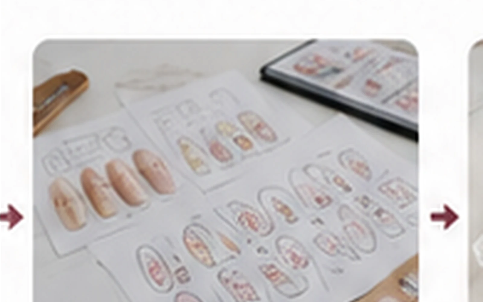 ODM press-on nail collection concept design with coordinated colors, shapes and styles